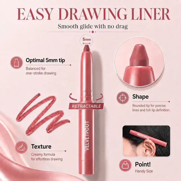 Last Day Buy 1 Get 1 Free Easy Glide Lip Liner — Creamy, Blendable Color with Smooth Application, Summervibes