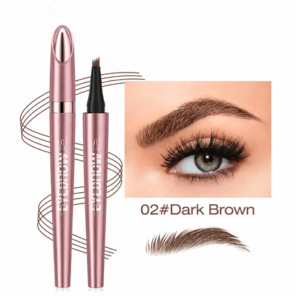 Waterproof Micro-Fork Eyebrow Pencil, Long-Lasting Brow Pen for Natural Hair-Like Strokes