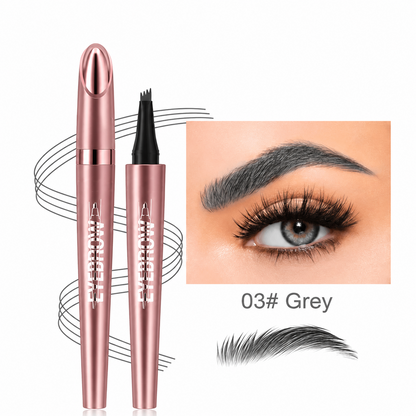 Waterproof Micro-Fork Eyebrow Pencil, Long-Lasting Brow Pen for Natural Hair-Like Strokes