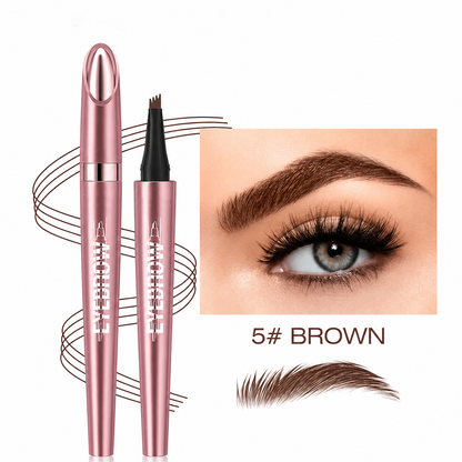 Waterproof Micro-Fork Eyebrow Pencil, Long-Lasting Brow Pen for Natural Hair-Like Strokes