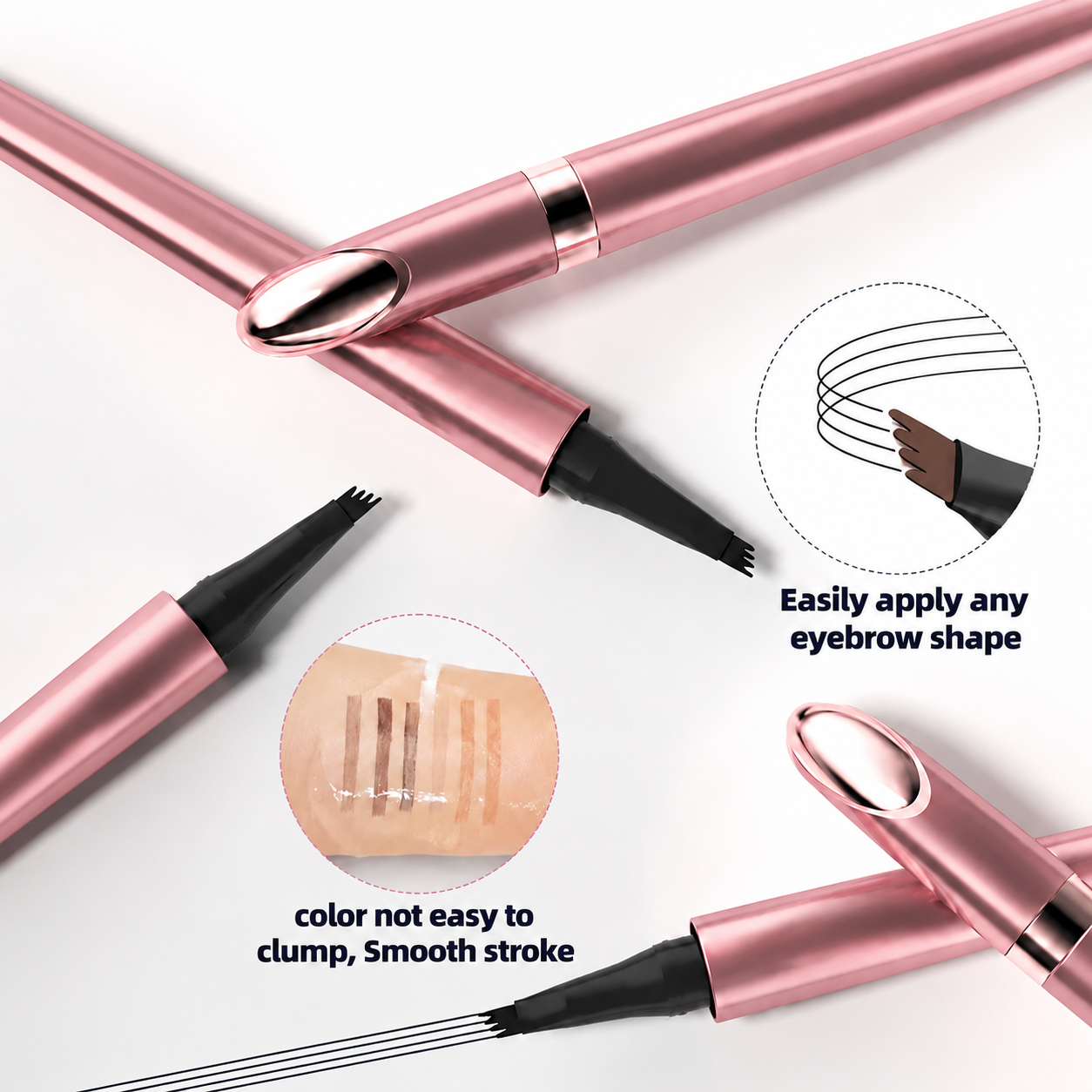 Waterproof Micro-Fork Eyebrow Pencil, Long-Lasting Brow Pen for Natural Hair-Like Strokes