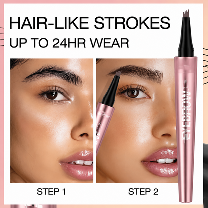 Waterproof Micro-Fork Eyebrow Pencil, Long-Lasting Brow Pen for Natural Hair-Like Strokes