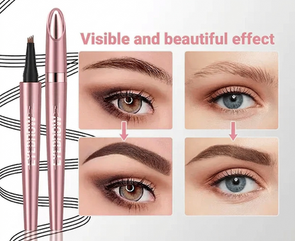 Waterproof Micro-Fork Eyebrow Pencil, Long-Lasting Brow Pen for Natural Hair-Like Strokes